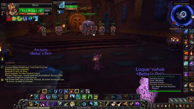 World of Warcraft: Battle for Azeroth with Charmed Zandalari Allied Race Unlock Questline