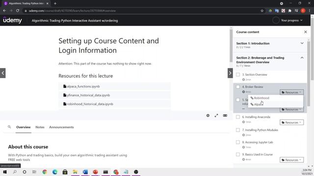 005 Setting up Course Content and Login Information