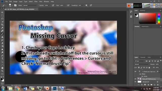 Missing Cursor in Photoshop