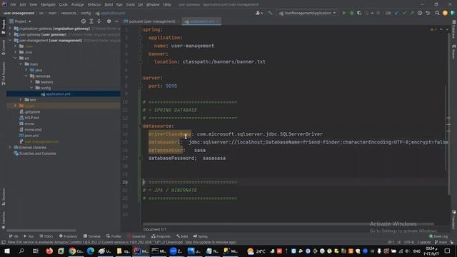 add configration database and jpa