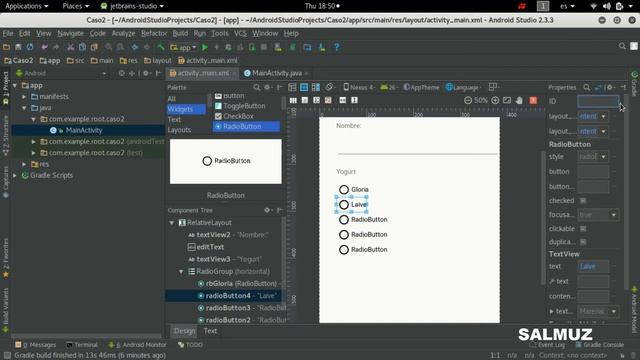 Caso 2 Android Studio (Radio Button, CheckBox) Part 1