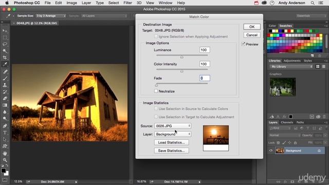 Photoshop CC Working With Match Color Lesson 1