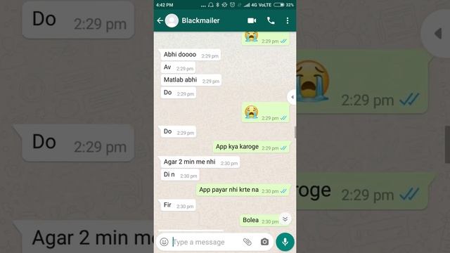 WhatsApp chat/ blackmailing to a beautiful girl