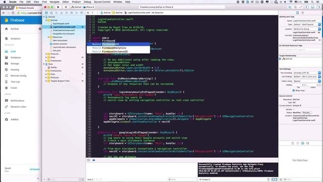 Professional iOS Chat App with Social Login using Firebase 3 : Anonymous login with Firebase 3