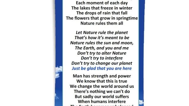 EXCEL 8 For Kaz M6 / EDUTAINMENT 6 / Song: Nature RULES / Text  (p.74)