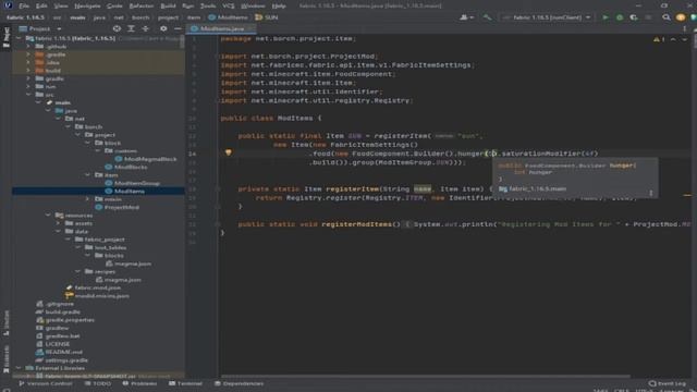 Урок по созданию модов FABRIC 1 16 5 #7 Добавление свойств еды предмету