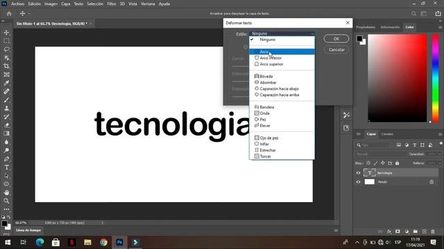 Como hacer tu texto forma BANDERA PHOTOSHOP