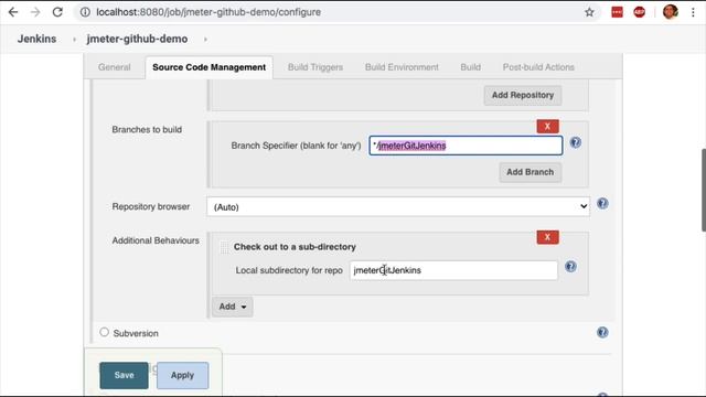 Jenkins job to run Jmeter script from GitHub