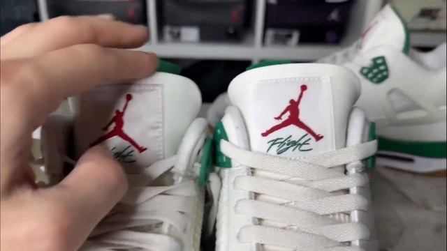 СРАВНЕНИЕ НАШЕЙ ПРОДУКЦИИ С ОРИГИНАЛОМ (NIKE AIR JORDAN 4 SB PINE GREEN)