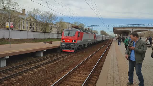 Электровоз ЭП20-039 с поездом Москва - Тамбов