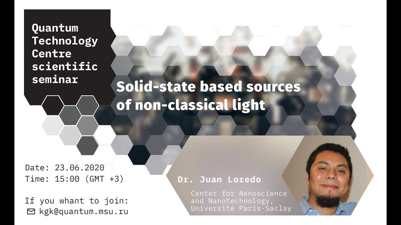 Dr. Juan Loredo, Solid-state Based Sources Of Non-classical Light