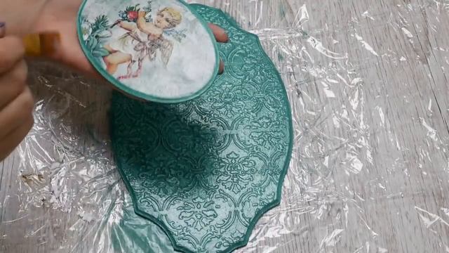 Obrazek z aniołkiem - decoupage krok po kroku oraz tworzenie tła 3D