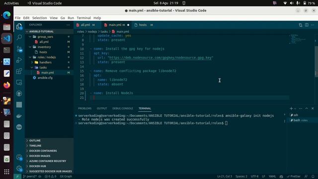 Tutorial Ansible: Install NodeJS dengan Ansible Pada Komputer Client