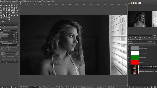 Gimp 2.10.24: Pickel beseitigen mit der Prüfebene! [#Check Layer]