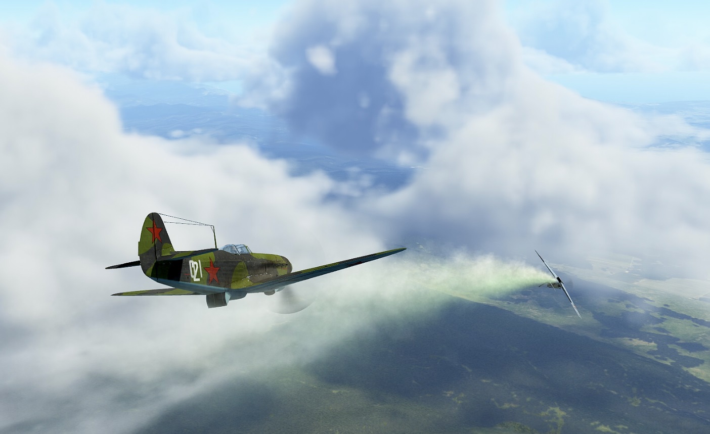 Як-1б-127 против , против Macchi C.202 Folgore.