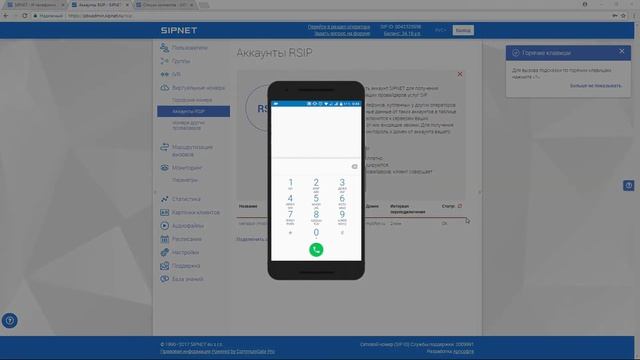 Подключение номеров сторонних провайдеров (RSIP) к виртуальной АТС.