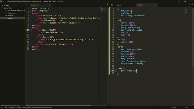 Параллакс при движении мышки | Эффект параллакса