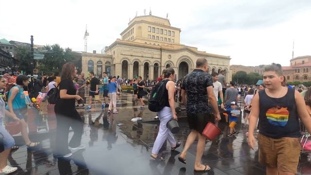 VARDAVAR 2022, Watch hours of people's joy at the water festival in the Yerevan, ARMENIA. 4K