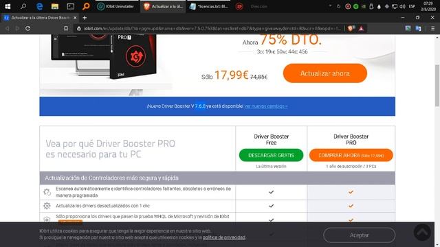 Driver Booster V 7.6.0 Licencia Pro!