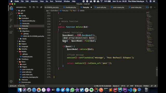 Tutorial CRUD CodeIgniter 4 Dengan Bootstrap #7 : Hapus Data Dari Database