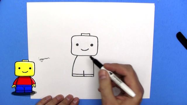 How To Draw a Cute EASY Lego Man - EASY Chibi - Step By Step - Kawaii
