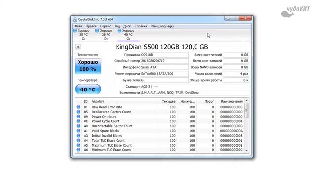 SSD диск из Китая KingDian S500 120GB MLC  Обзор и тест реальной скорости ссд
