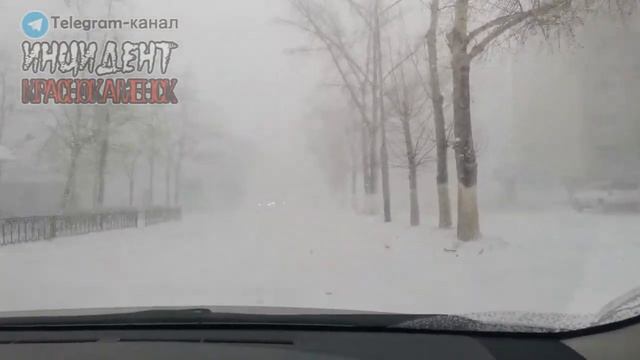 Метель в Краснокаменске 14 марта