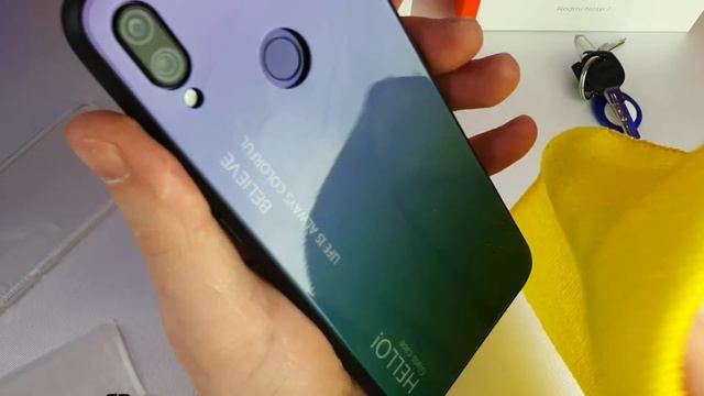 Чехол Redmi Note 7 ГРАДИЕНТ. Пробую разбить Закаленное стекло