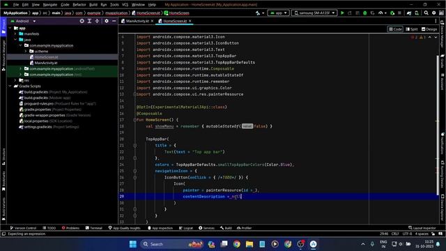 Top App Bar Drop Down Menu In Android Studio Jetpack Compose | Top App Bar | Drop Down Menu