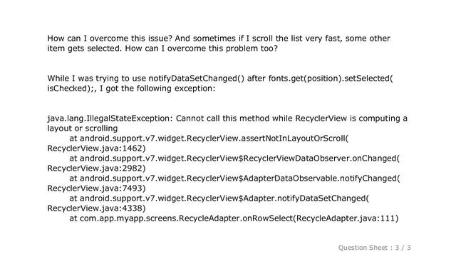 Android : Single selection in RecyclerView