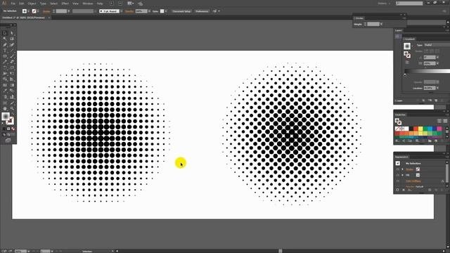Halftone dot pattern in Illustrator - turn a gradient filled shape into fading dots