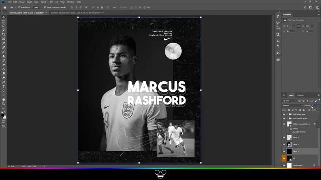 Rashford soccer design | speedart photoshop #9