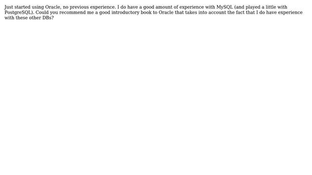 DevOps  SysAdmins: Good Oracle book for MySQL users?
