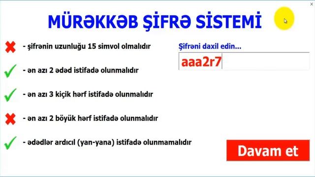 Excel VBA - Şifrə sisteminin yaradılması/ Creating a password system/Создание системы паролей #2