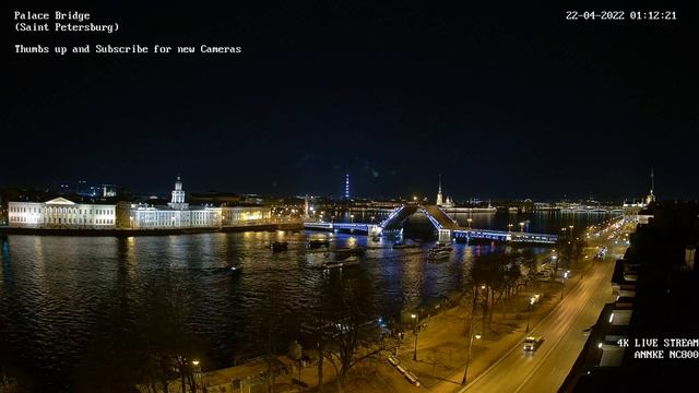 4K Drawbridge Rising - Palace Bridge, St. Petersburg | Разводка Дворцового моста Санкт-Петербург