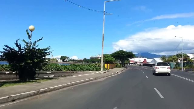 Driving in Apia the capital of SAMOA.