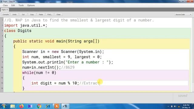 Java Program to find Largest And Smallest Digits from a Number || Largest & Smallest Digits in Java