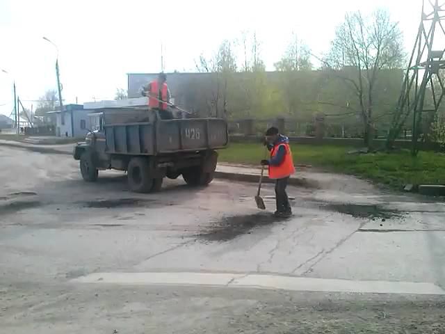 Новая технология укладки асфальта в г. Похвистнево