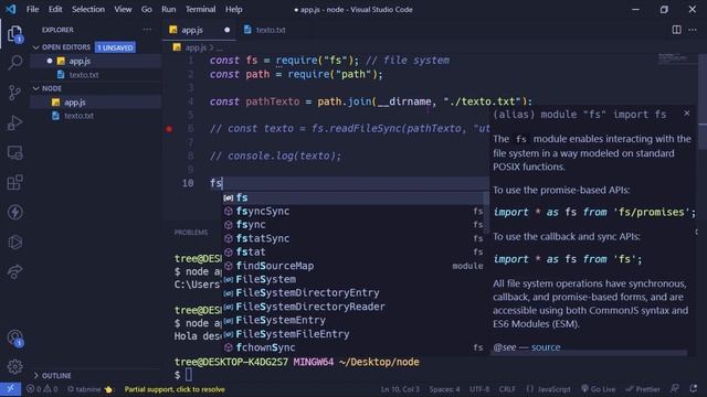NODE JS 04 - Cómo leer y escribir un archivo?