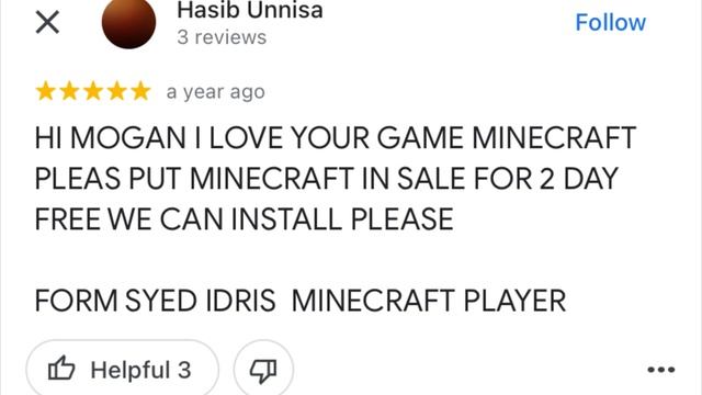 Google Maps Reviews of Mojang Studios