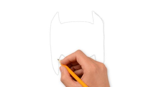 How to draw Batman mask pencil drawing step by step
