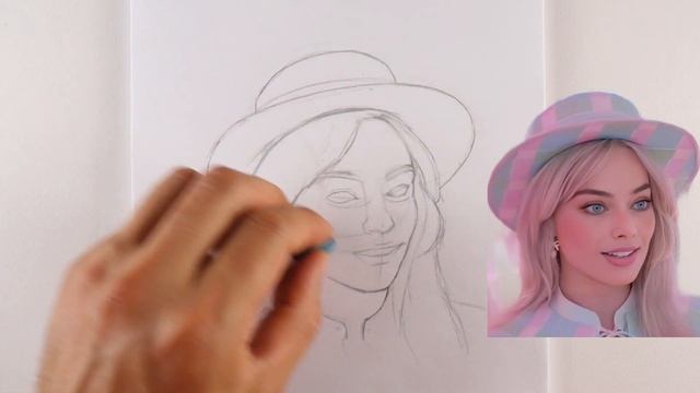 How to Draw Barbie  Margot Robbie From Barbie movie  Easy to Sketch in Loomis method