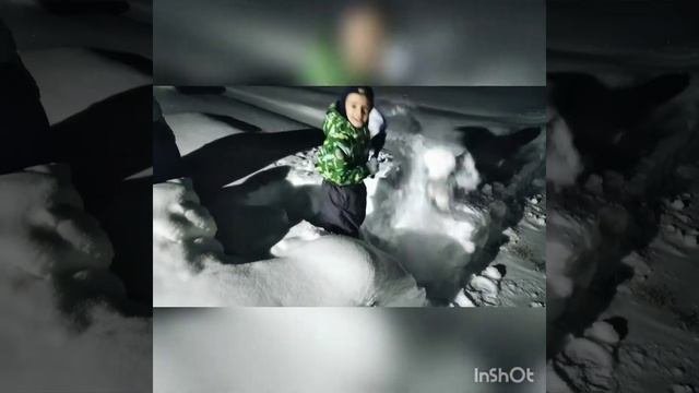 На даче! чищу снег, брат Миша топит баню ??
