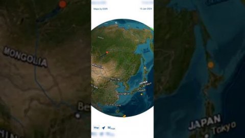 🌍На анимированном глобусе показаны землетрясения, которые произошли сегодня на нашей планете