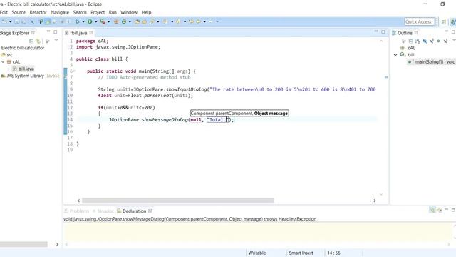 How to make electrical bill calculator in Java Eclipse