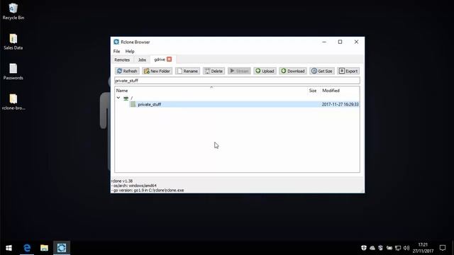Rclone Browser - Set up and overview in Windows 10