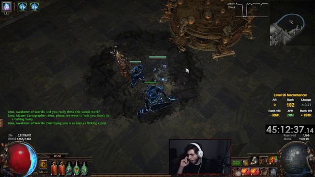 HCSSF Necromancer Volatile Dead Detonate Dead Spellslinger Build Diary Day 4  A8 Sirus Fight 3.16