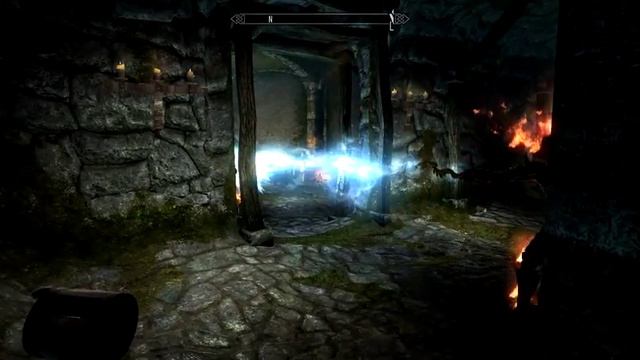 Skyrim Combat 2016: Staves of fire and ice in combat.