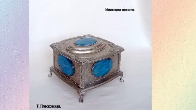 Работы участниц курса "Имитация камня с переливами. Иризация в камне."