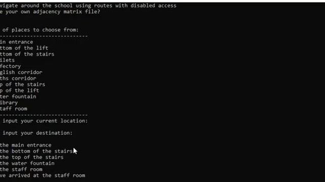Route finder using Dijkstras algorithm